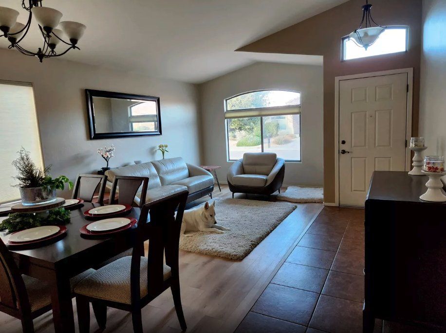 Living Room Repaint Tucson Tucson living room completely repainted with modern neutral tones.