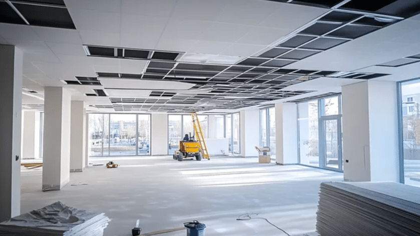 Bluish gray kitchen cabinets with a modern satin finish painted by Red Door Painting Pros in Tucson.